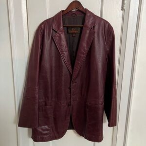 Danier Burgundy Leather Blazer